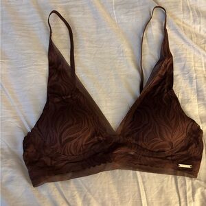 Elegant Brown Lace Bralette